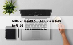 600728最高股价（600332最高股价多少）